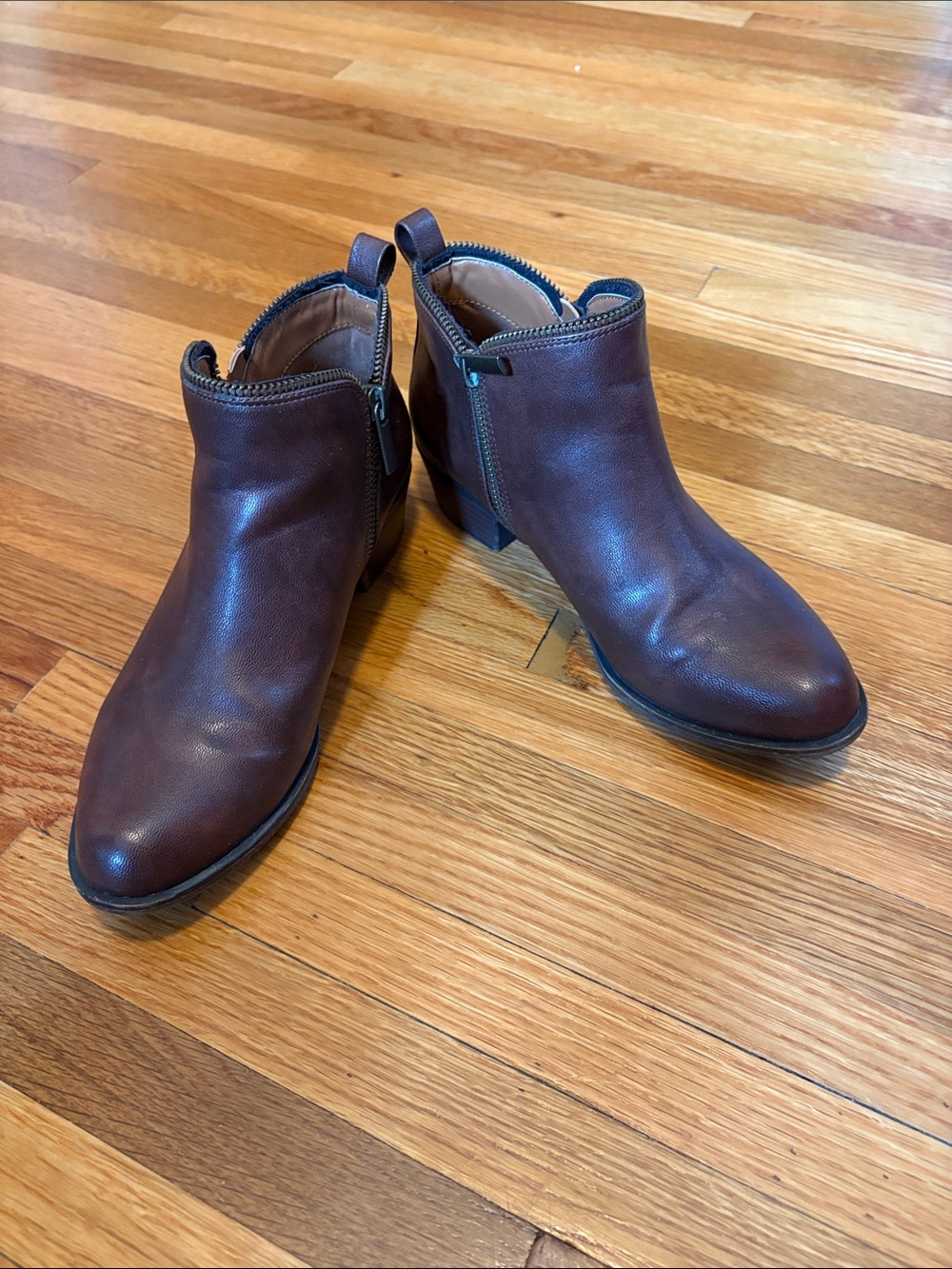 Brown Leather Ankle Boots - Classic Side-Zip Style